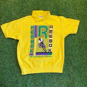 Vintage reebok cycling international polo t shirt size medium
